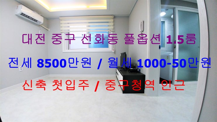  (대전 중구 선화동) 중구청역 도보 8분~! 신축 첫입주 풀옵션 1.5룸입니다 ^^
