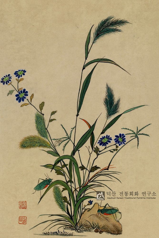  강아지풀과 여치
