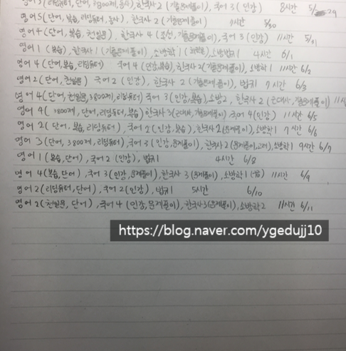  [영가 스파르타 전주] 6월 12일 현미쌤반 학습관리