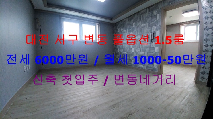  (대전 서구 변동) 변동네거리에 있는 신축 첫입주~! 저렴한 풀옵션 1.5룸입니다 ^^