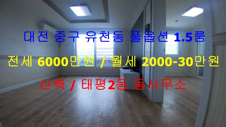  (대전 중구 유천동) 태평2동 동사무소 건너편에 있는 신축 풀옵션 저렴한 1.5룸이에요~ ^^