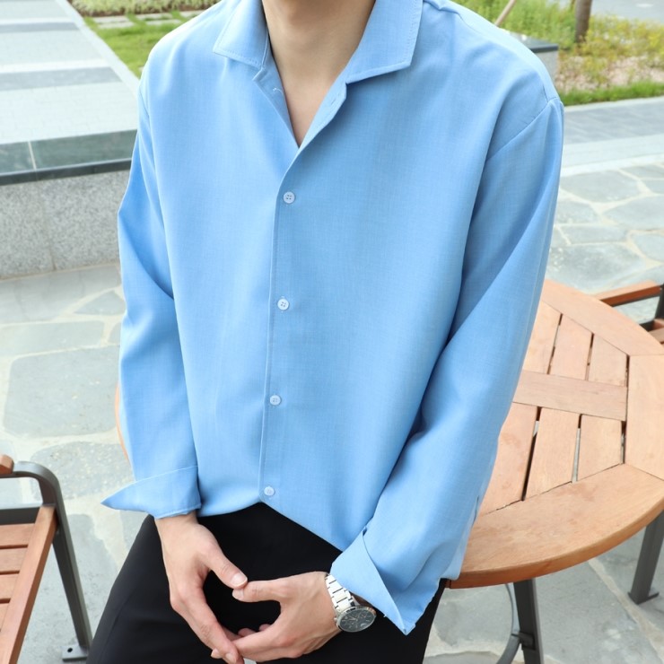  여름신상! 린넨 파스텔 오픈카라 파마자 셔츠 10색상