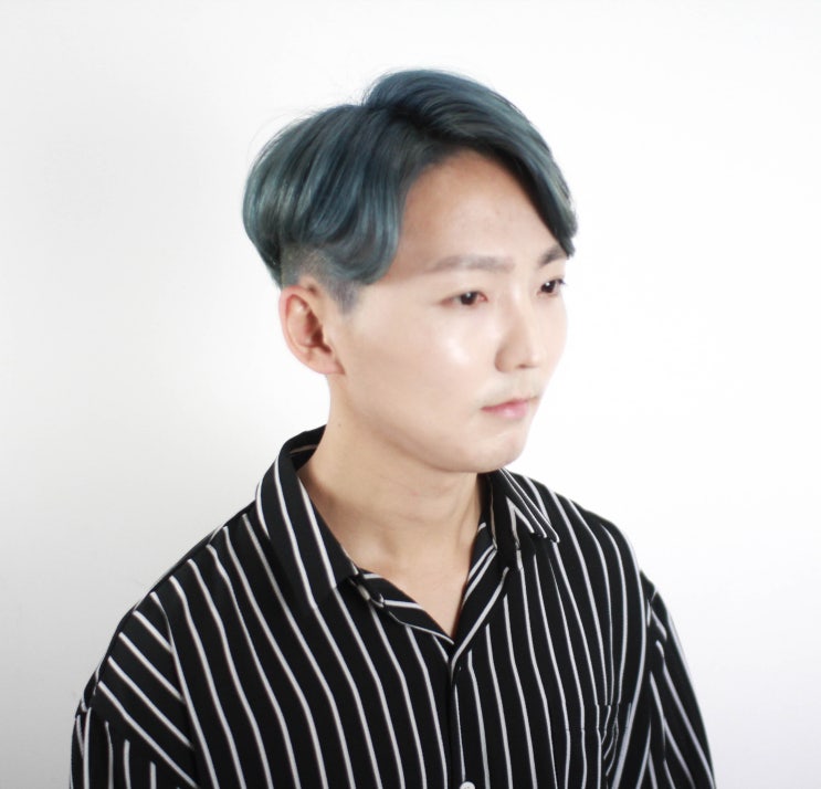  상수 탈색 애쉬그린 염색 청록색의 고급짐