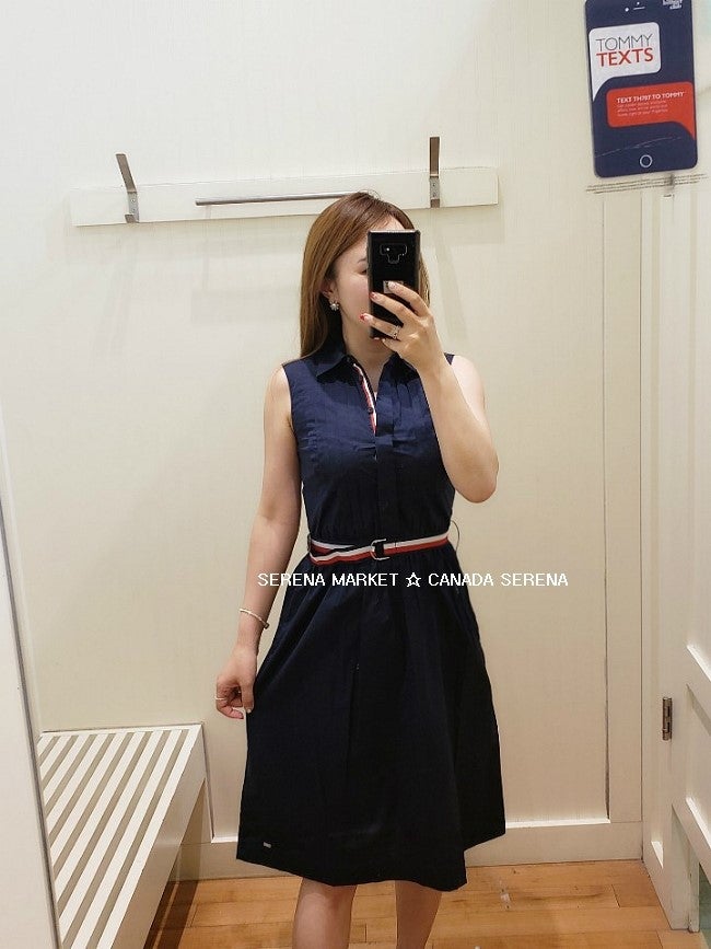 타미힐피거 핫딜 ☆ 타미힐피거 시그니쳐 벨트 셔츠 원피스 40% 할인 구매대행 / 세레나 마켓