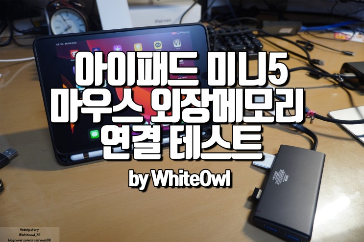  아이패드 미니5에 IpadOS 올렸습니다 라이트닝 단자 활용 파일앱과 마우스 외장하드 어디까지 될까?