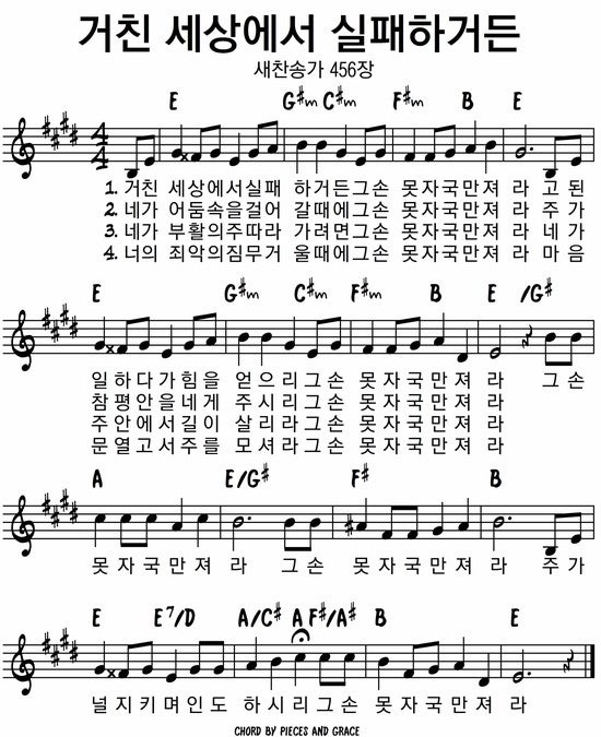 E코드_CCM 빠른 찬양 악보 모음 : 네이버 블로그