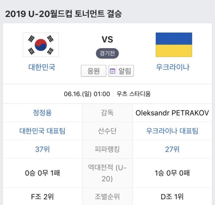 스포츠 타임 - 20세 월드컵 결승전!! 대한민국 vs 우크라이나
