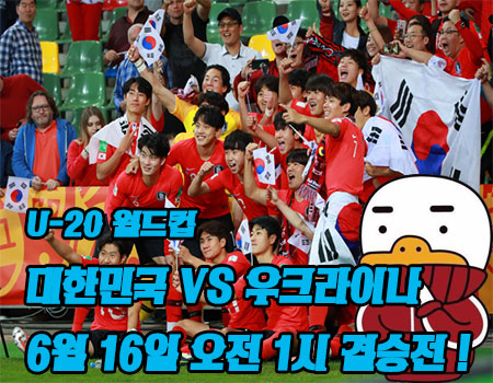  대한민국 VS 우크라이나 FIFA U-20 축구 월드컵 결승전 일정!! 거리응원 장소!