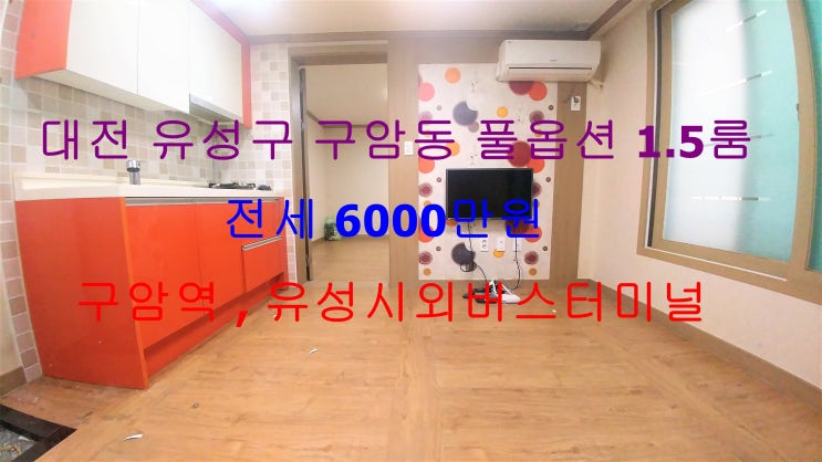  (대전 유성구 구암동) 구암역 도보 5분 거리에 있는 구조 이쁜 전세 1.5룸이에요 ^^