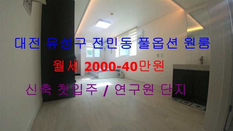  (대전 유성구 전민동) 연구원 단지에 있는 유일한 신축 첫입주 ~! 월세 분리형 원룸입니다 ^^
