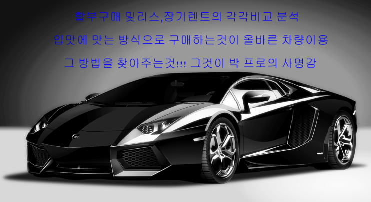  리스와 장기렌트 구매의 이해(장단점 확인)