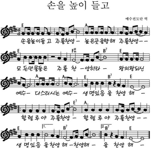 E코드_CCM 빠른 찬양 악보 모음 : 네이버 블로그