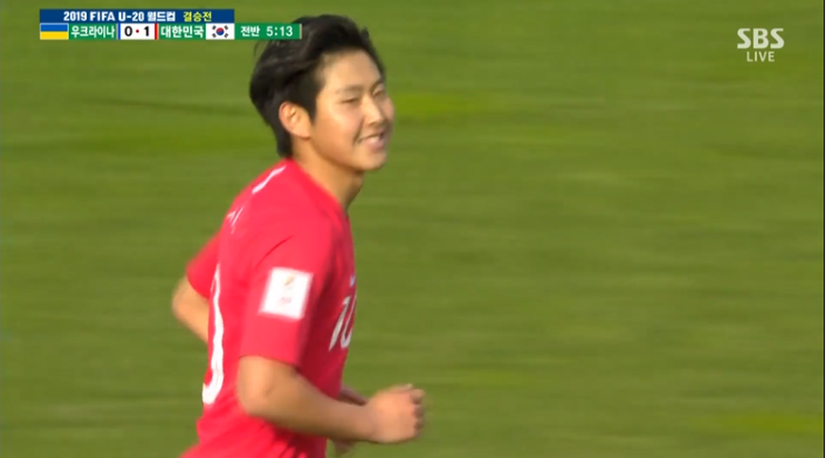  2019 U-20 한국 결승전 우크라이나에 선취골