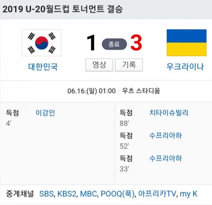  ≪U20 월드컵≫ 대한민국(KOREA) 결승전 응원기!