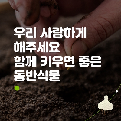  우리 사랑 이대로~ 초보농부를 위한 TIP, 동반식물