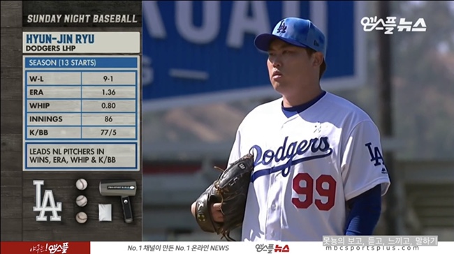  류현진 MLB 방어율 여전히 압도적인 1위! 10승 아쉽게 실패 (무자책인 이유 기재)