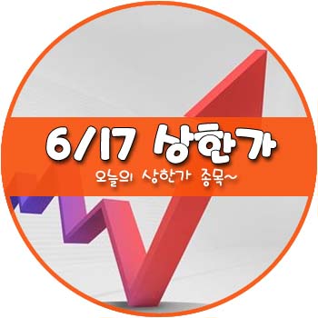 오늘의 상한가 및 테마주 6월 17일 _ 부광 풍국주정 콤텍시스템 UCI 한류타임즈 이아이디 IBKS제9호스팩