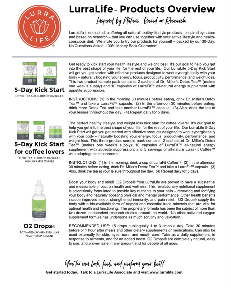  Lurralife products overview
