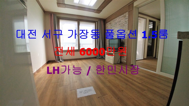  (대전 서구 가장동) 한민시장인근에 있는 LH전세대출까지 가능한 깔끔한 풀옵션 전세 1.5룸이에요 ^^