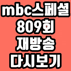 mbc스페셜 내가 죽는 날에는 송영균 809회 재방송 다시보기 방송시간 편성표
