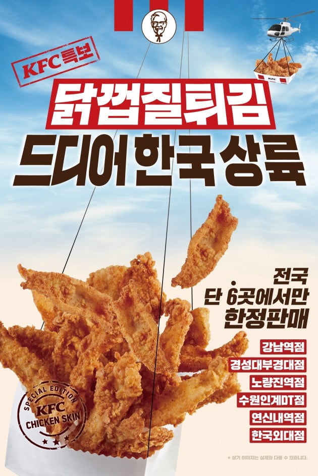  KFC 닭껍질 튀김 이냐 빅사이즈 닭껍질 피자냐 한국이냐 인도네시아냐
