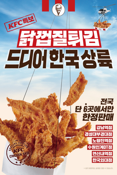KFC ‘닭껍질 튀김’ 한정 출시 KFC ‘닭껍질 튀김’ 한정 출시