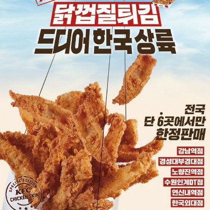  kfc 닭껍질튀김 한국판매 시작