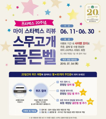 문제 맞히고 '별 60개' 받자···스타벅스 골든벨 '2006 스타벅스 플래너' 출제 문제 맞히고 '별 60개' 받자···스타벅스 골든벨 '2006 스타벅스 플래너' 출제
