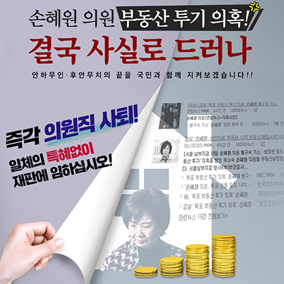 손혜원 의원의 부동산 투기 의혹 결국 사실로 드러나!!