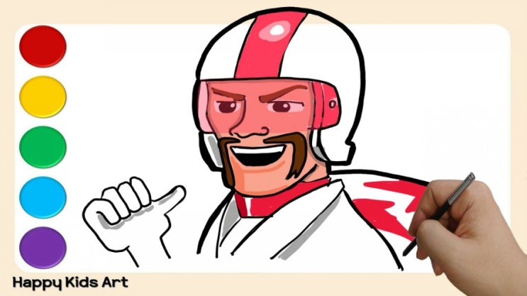  Drawing Rider Duke NEW Character from Toystory4 with tablet | 토이스토리4 새로운 캐릭터 듀크 카붐 따라 그리기!