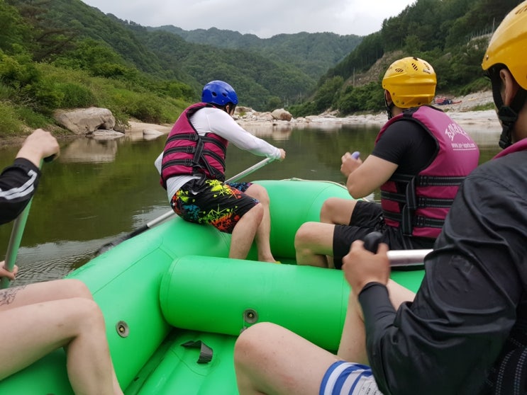  강원도 인제 내린천 래프팅 에스레포츠 물놀이 후 쌍무지개 본 후기