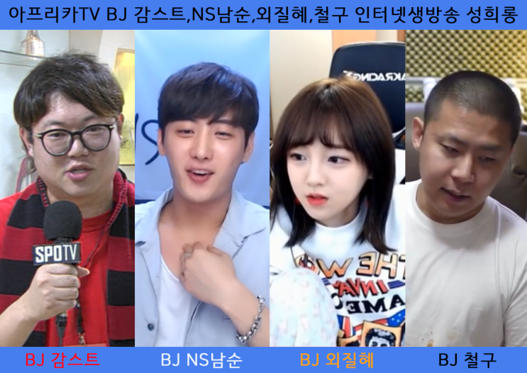  아프리카TV BJ 감스트,NS남순,외질혜,철구 인터넷생방송 성희롱