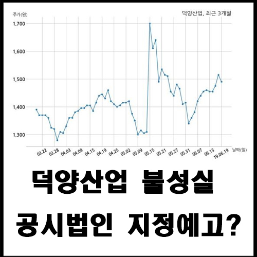  덕양산업 불성실 공시법인 지정예고?