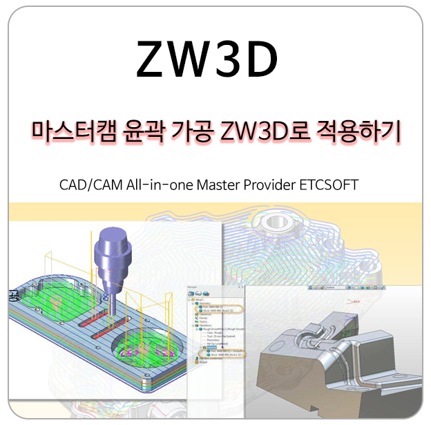  마스터캠(MasterCam) 윤곽 가공 ZW3D로 적용하기