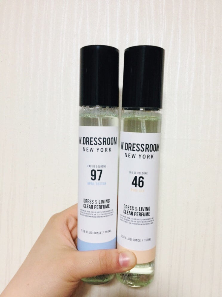  내돈내산 섬유향수/드레스 퍼퓸 :: 더블유드레스룸 (W.DRESSROOM) - No.97 에이프릴코튼 & No.46 퓨어릴리