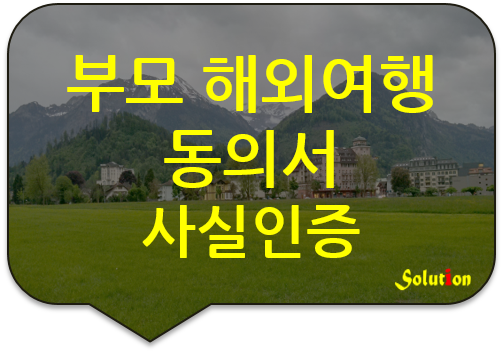 부모 해외여행 동의서 사실인증 [광진번역공증][잠실번역공증[아차산로/성수/왕십리/노원/논현/중랑/남양주/별내/구리번역공증]