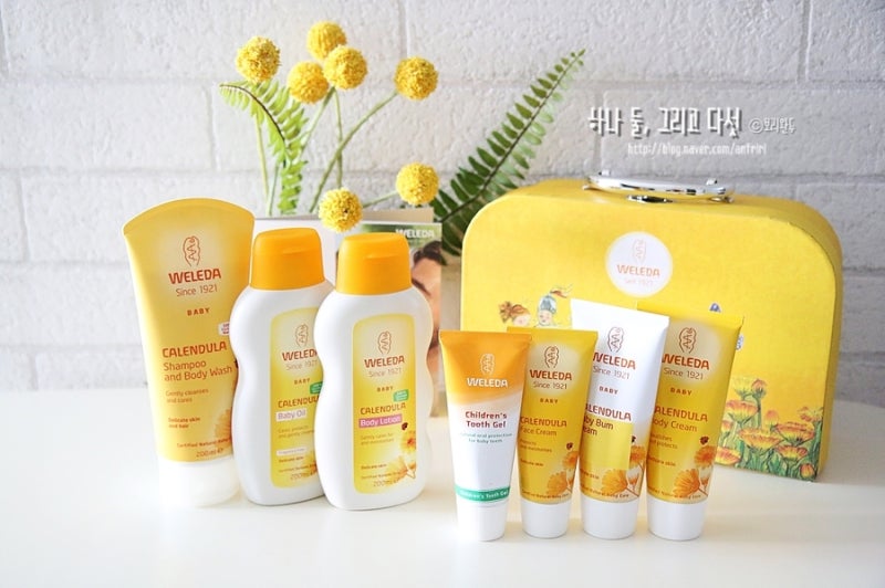 Weleda Calendula 베이비 로션, 무불소 치약! 순한 유기농 메이크업 선물로 딱 :)