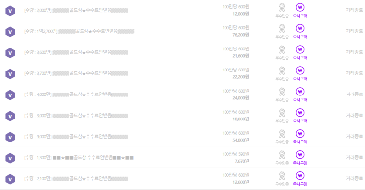  2019.6.21 던파골드시세