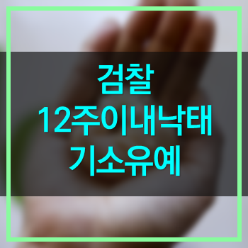  검찰 임시12주이내 낙태 기소유예! 낙태허용기준 마련