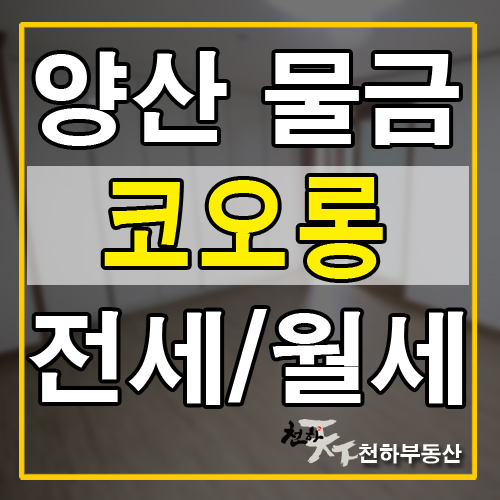  양산 물금 코오롱하늘채 아파트 전세/월세 입주문의