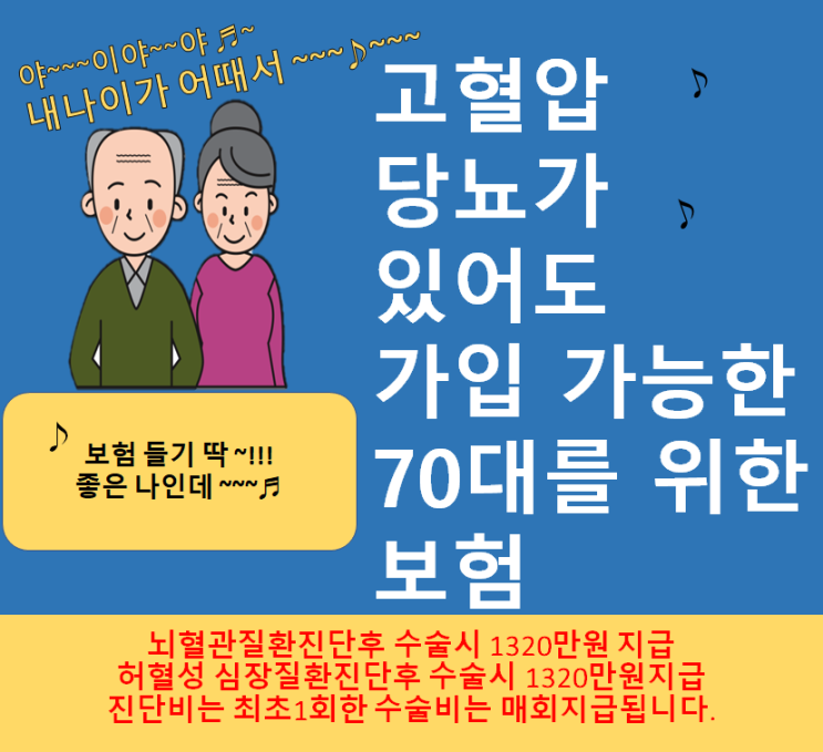  74세 남자보험설계 -  메리츠 더 간편한건강보험 ( 고혈압약 /당료약 및  혈압약 복용중)