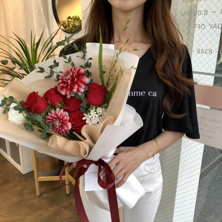  시흥꽃집 시흥예쁜꽃집 시흥은행동꽃집 레드톤꽃다발 다알리아 엔와이플라워 NYFLOWER