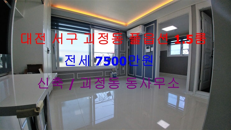  (대전 서구 괴정동) 괴정동 동사무소 인근에 있는 신축 풀옵션 전세 1.5룸입니다 ^^