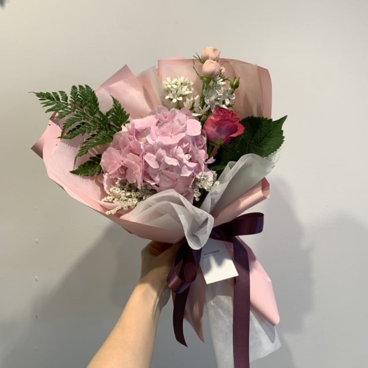  시흥꽃집 시흥예쁜꽃집 수국꽃다발 핑크수국꽃다발 수국믹스꽃다발 엔와이플라워 NYFLOWER