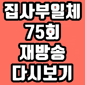  집사부일체 인요한 베르나르 베르베르 75회 재방송 다시보기 방송시간 편성표
