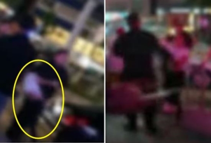  [한국남자]클럽 가드 팔 깨물려고…피트니스 모델 ‘난동 영상’ 속 장면