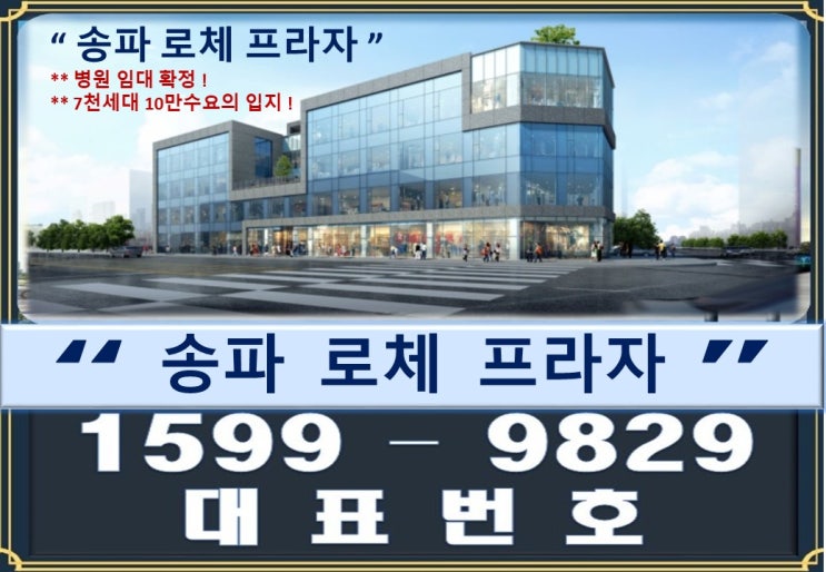  송파 로체프라자 메디컬상가분양 투자분석 총정리!