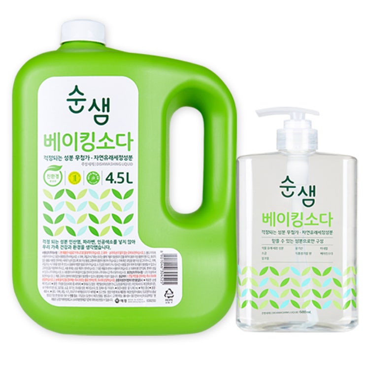 애경산업 순샘 베이킹소다 주방세제 4.5L + 600ml, 1세트 [12,900 원]