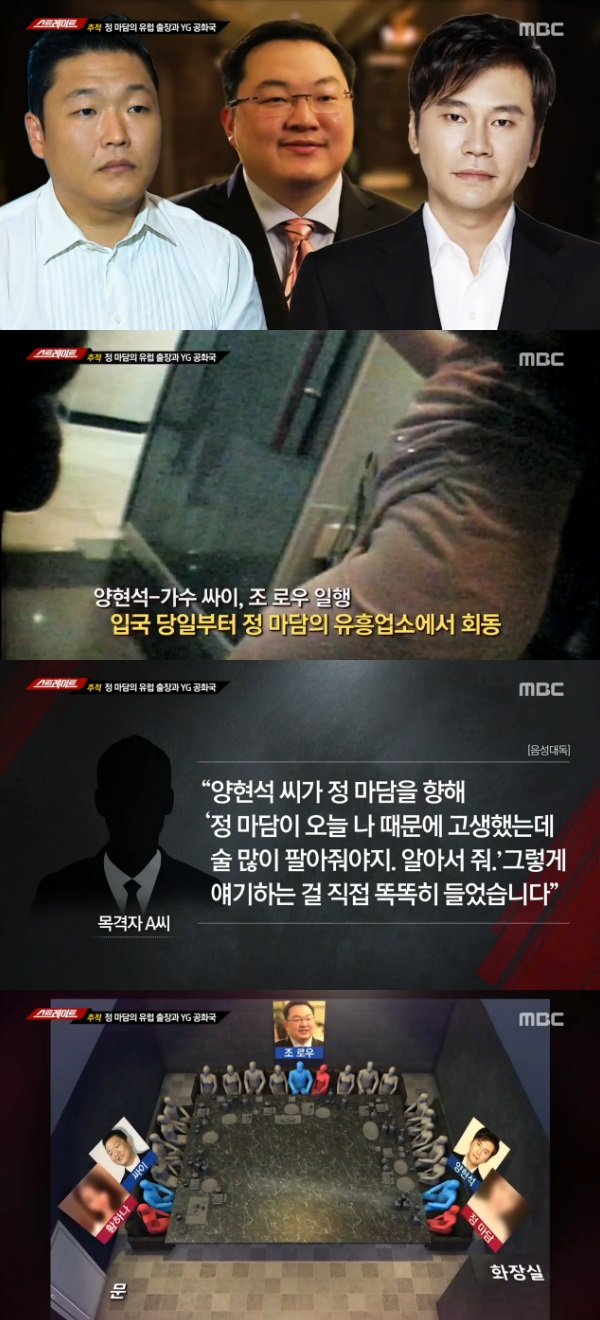  조로우 YG 성접대 의혹 정마담 동원 탐사기획 스트레이트