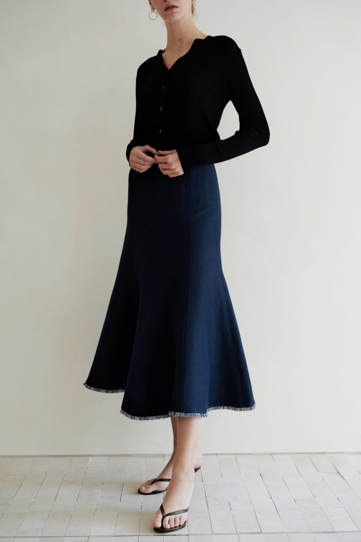  OPEN / Frayed flare Skirt